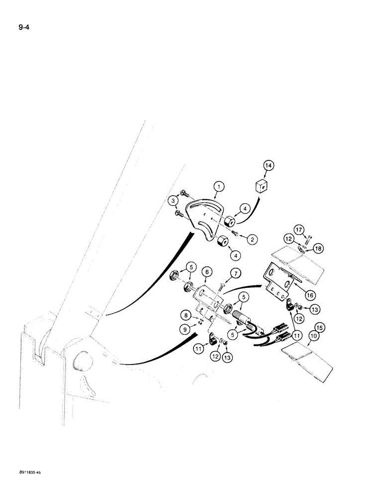 Схема запчастей Case 721 - (9-004) - LOADER BUCKET HEIGHT CONTROL AND, RETURN-TO-TRANSPORT (09) - CHASSIS/ATTACHMENTS