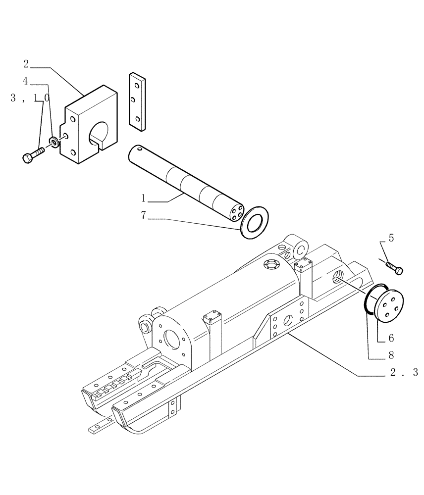 Схема запчастей Case 1850K - (2.345[02A]) - SUSPENSION LGP - VERSION (03) (04) - UNDERCARRIAGE