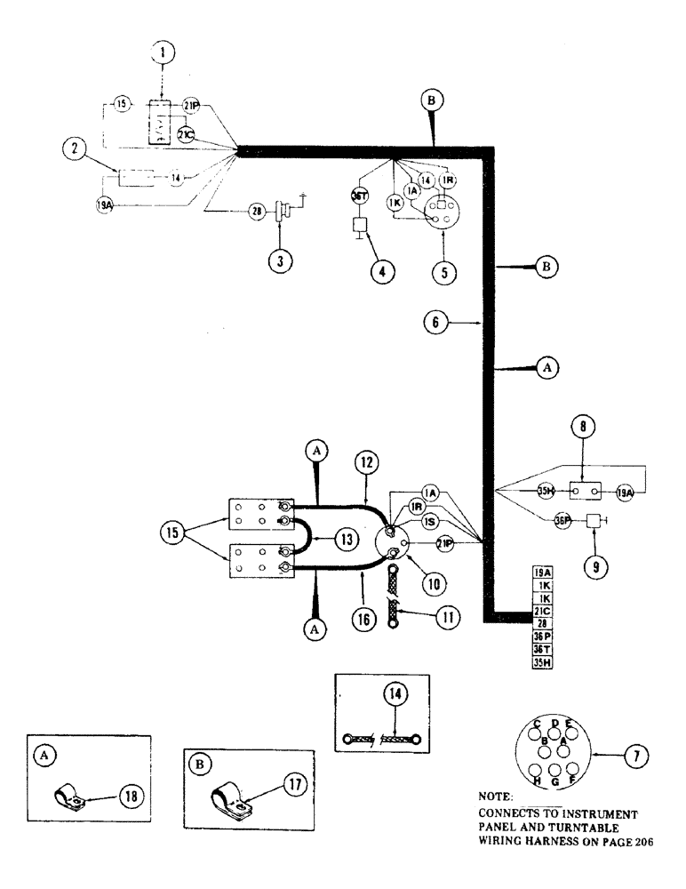 Схема запчастей Case 35 - (210) - ENGINE WIRING HARNESS FOR: CASE 336BDT DIESEL ENGINE, (USED ON UNITS WITH PIN 6266301 AND AFTER) (55) - ELECTRICAL SYSTEMS