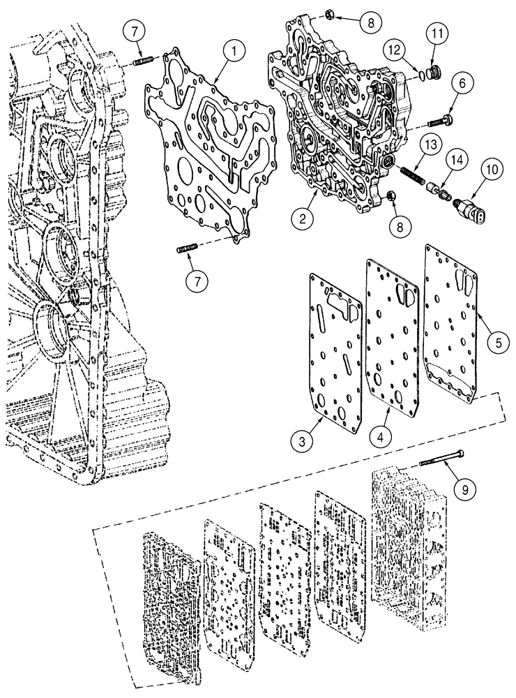 Схема запчастей Case 521D - (06-16) - TRANSMISSION - VALVE PLATES (06) - POWER TRAIN