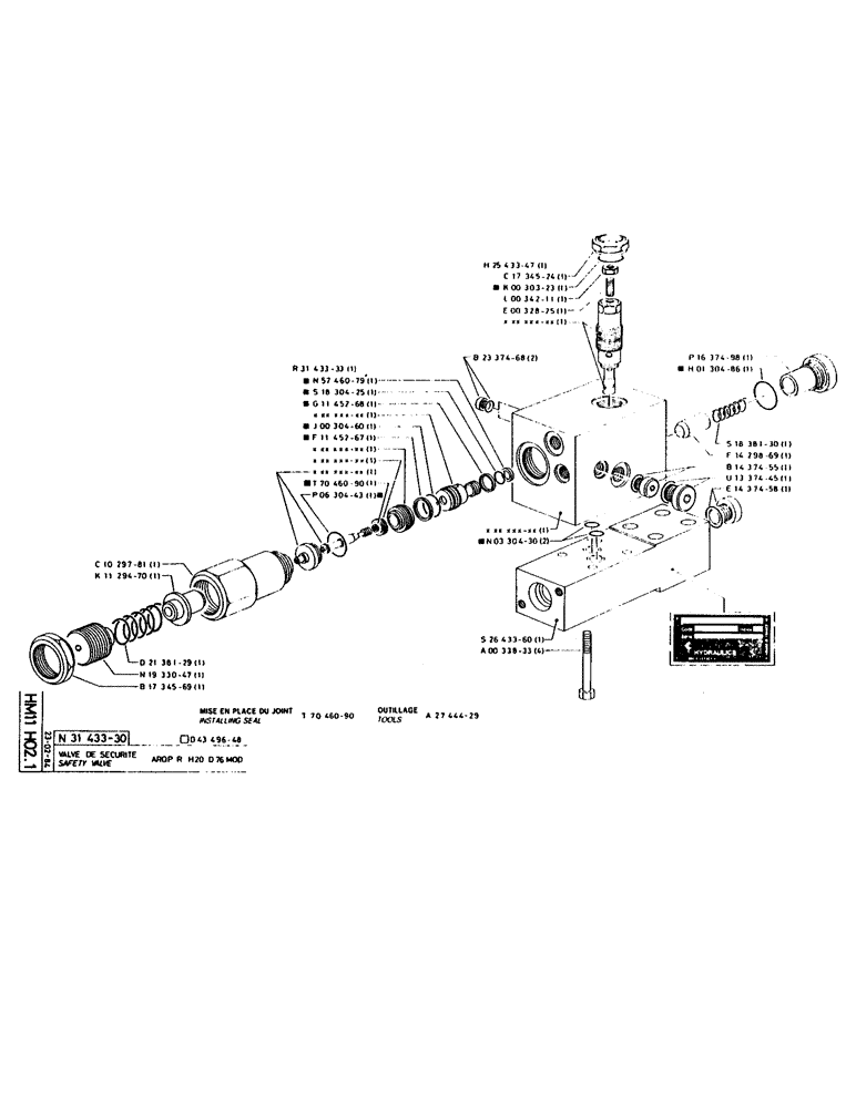 Схема запчастей Case 160CL - (193) - SAFETY VALVE (07) - HYDRAULIC SYSTEM