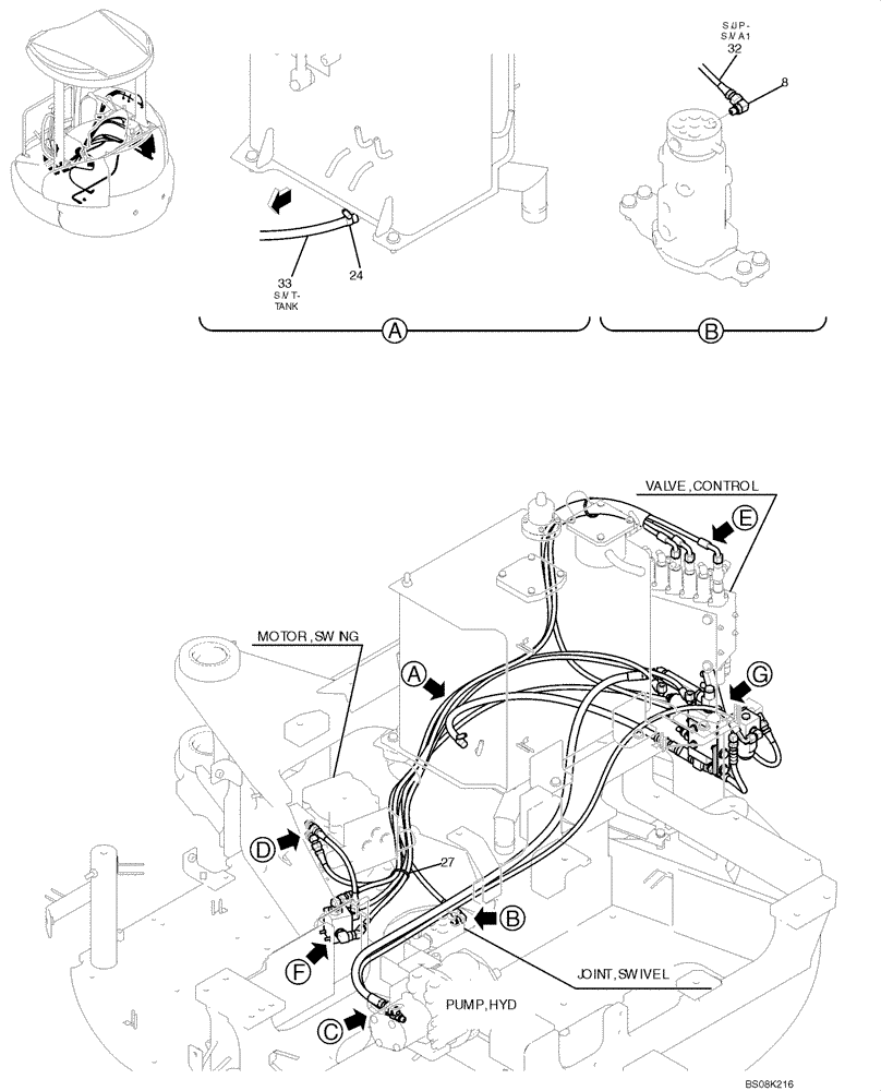 Схема запчастей Case CX50B - (05-006) - CONTROL LINES, REMOTE (COOLER) (PY64H00052F1) OPTIONAL PARTS