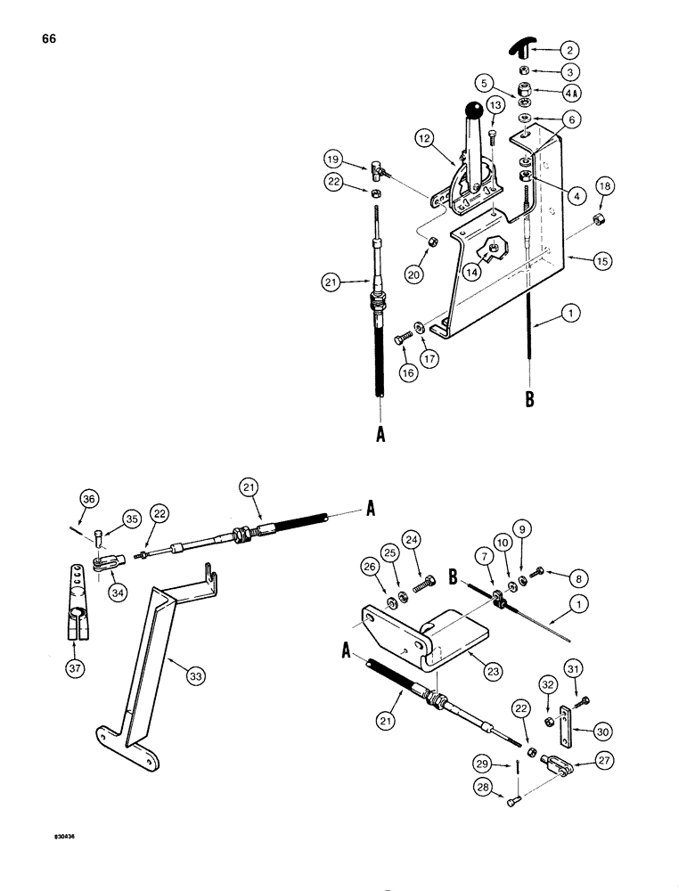 Схема запчастей Case 1280B - (066) - THROTTLE AND FUEL SHUTOFF CONTROLS (03) - FUEL SYSTEM