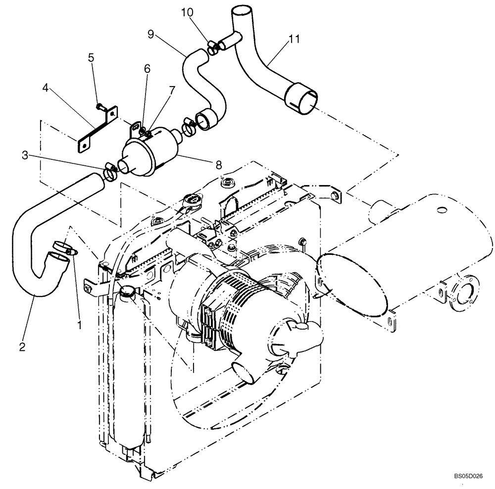 Схема запчастей Case 440 - (02-03A) - EXHAUST SYSTEM, ASPIRATOR (02) - ENGINE