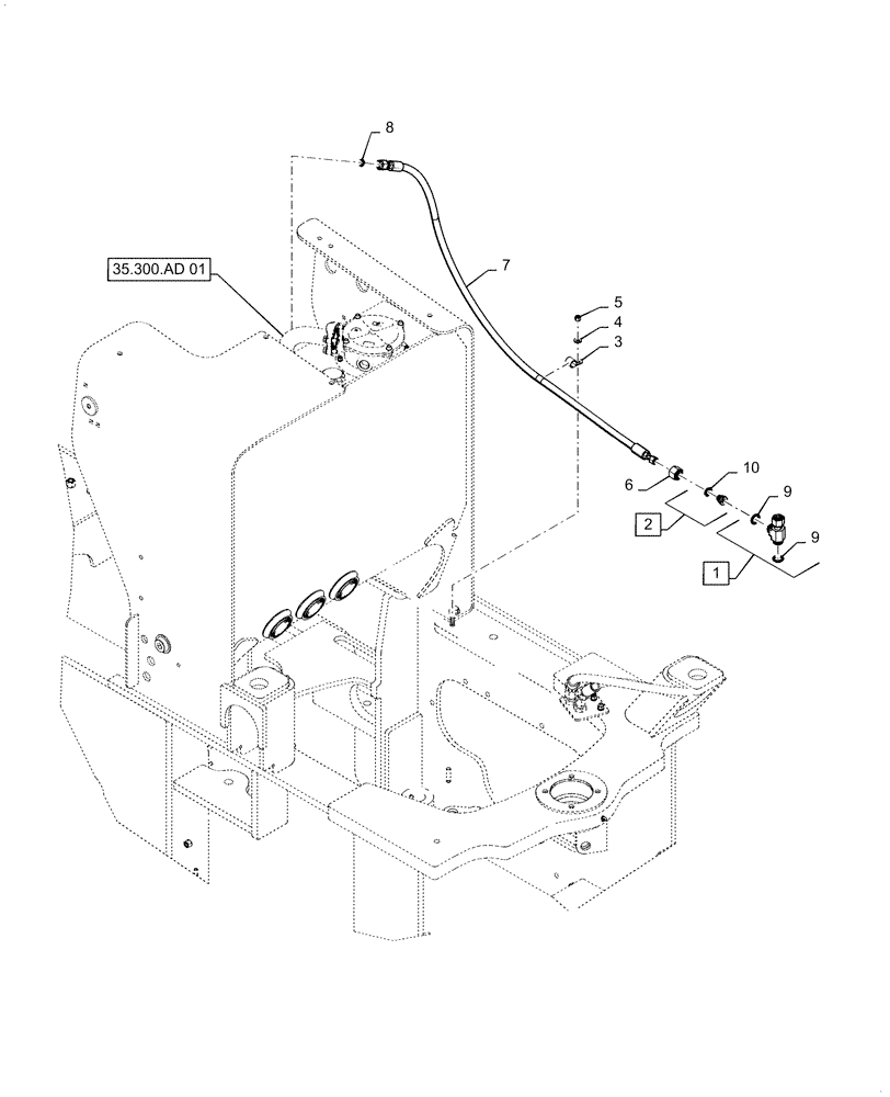 Схема запчастей Case 1021F - (44.100.04) - BYPASS AXLE COOLER (25) - FRONT AXLE SYSTEM