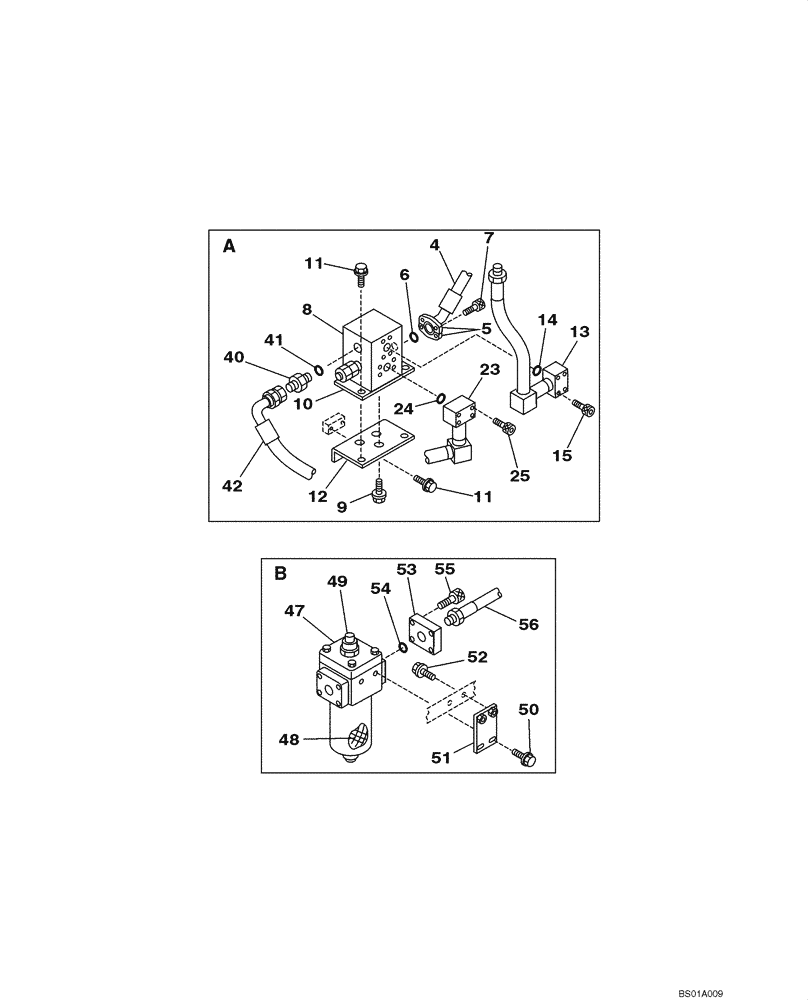 Схема запчастей Case CX160 - (08-39) - HYDRAULICS, AUXILIARY - SINGLE ACTING CIRCUIT, PEDAL ACTIVATED (DAC0716101 - DAC0716848) (08) - HYDRAULICS