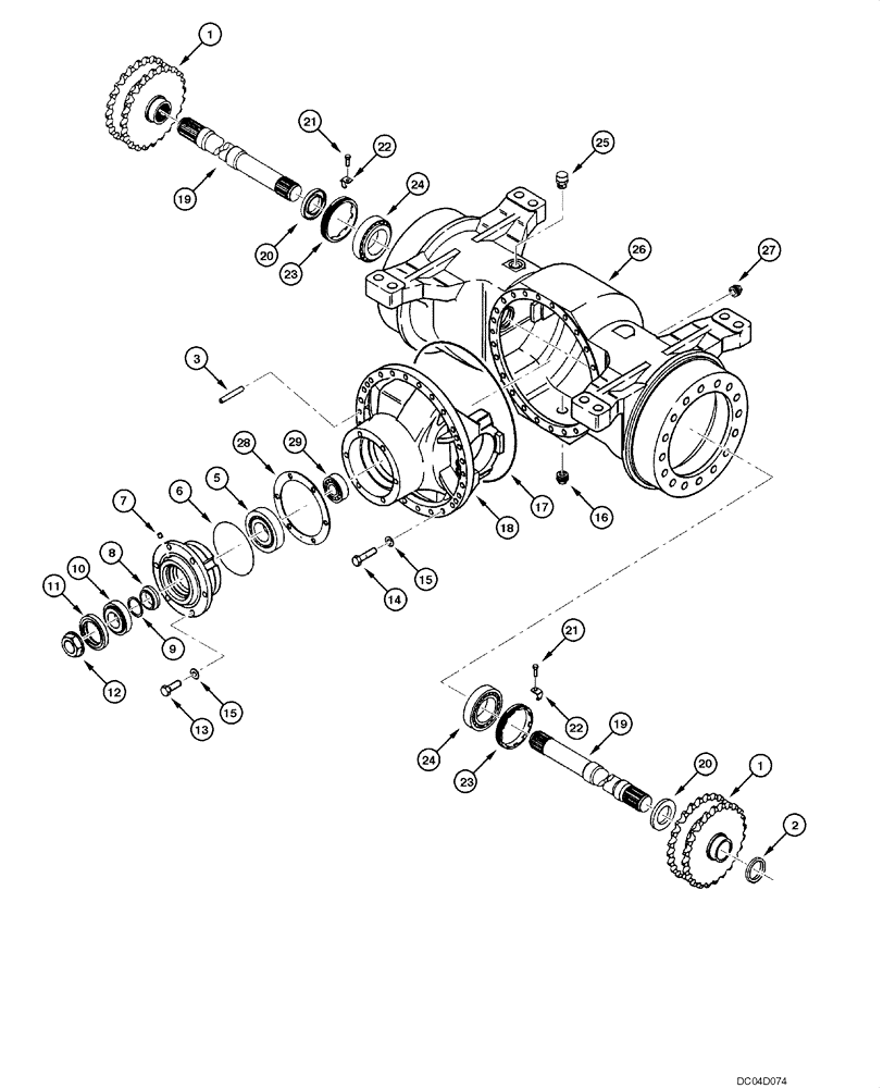 Схема запчастей Case 885 - (06.25[00]) - REAR AXLE CLARK - CENTER HOUSING (06) - POWER TRAIN