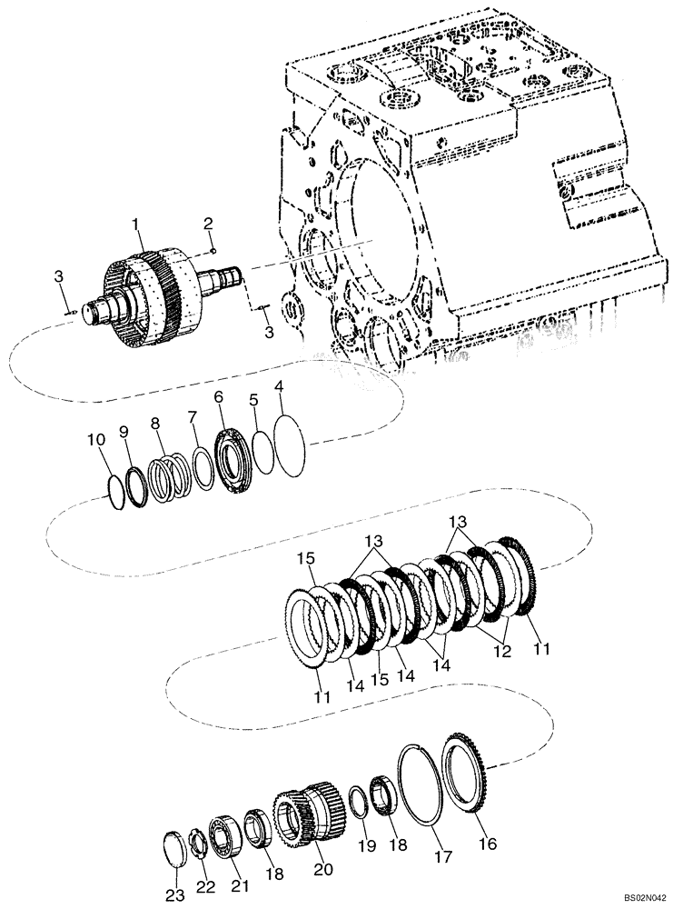 Схема запчастей Case 921E - (06-09) - TRANSMISSION - CLUTCH ASSY, FOURTH (06) - POWER TRAIN