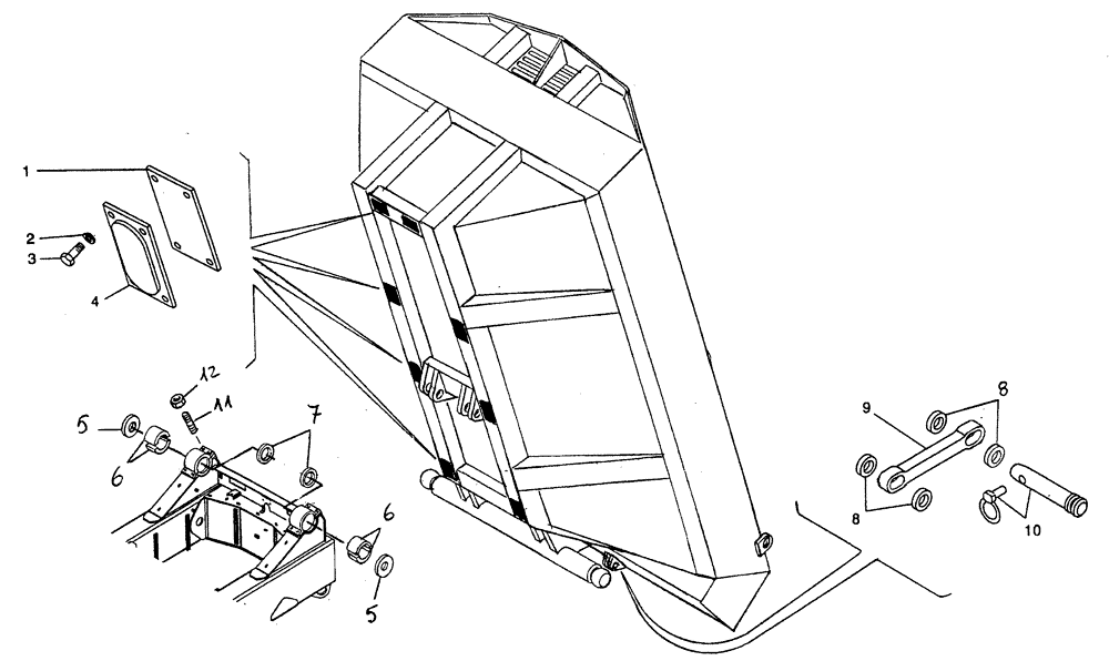 Схема запчастей Case 340 - (72A00000720[001]) - DUMPING SYSTEM - BODY (35) - HYDRAULIC SYSTEMS