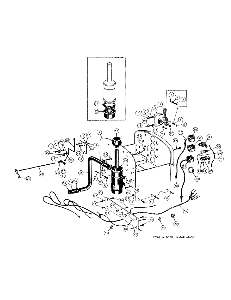 Схема запчастей Case 300 - (048) - COWL & DASH INST. (05) - UPPERSTRUCTURE CHASSIS