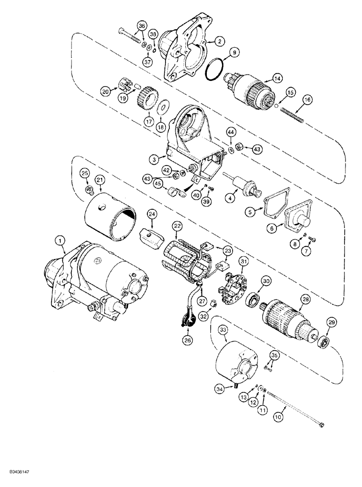 Схема запчастей Case 550G - (4-02) - STARTER (06) - ELECTRICAL SYSTEMS