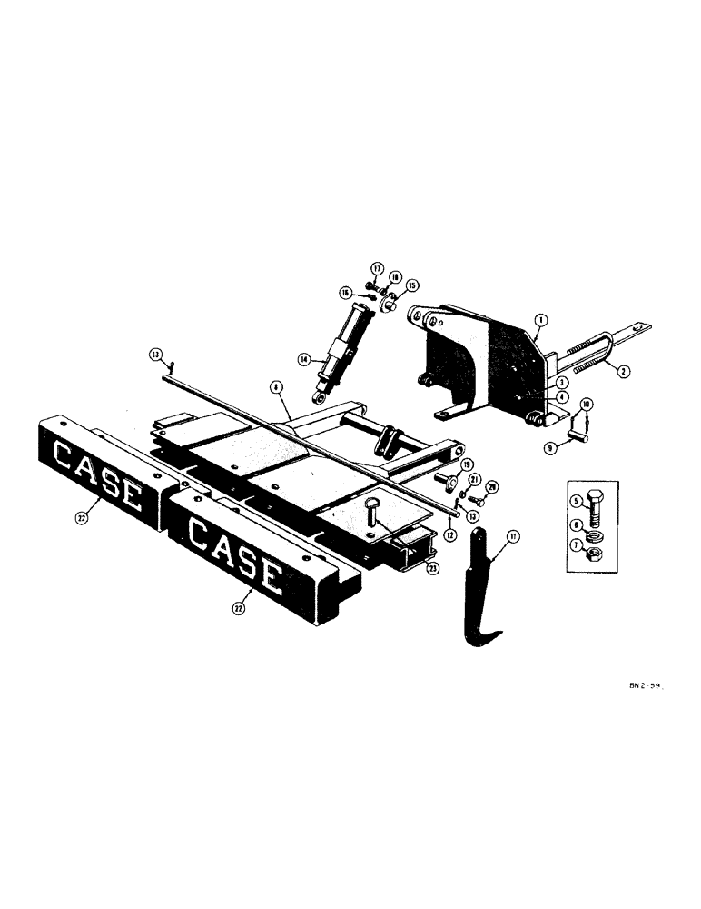 Схема запчастей Case 320 - (182[1]) - SCARIFIER (48" GAUGE TRACTOR) (ORIGINAL EQUIPMENT - SERIAL NO. 3003851 AND AFTER) (05) - UPPERSTRUCTURE CHASSIS