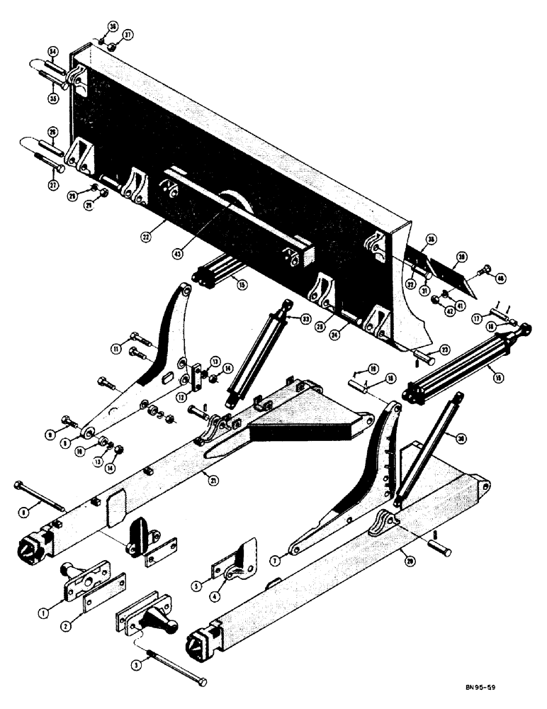 Схема запчастей Case 500 - (230) - HYDRAULIC CROWN TILT BULLDOZER (07) - HYDRAULIC SYSTEM