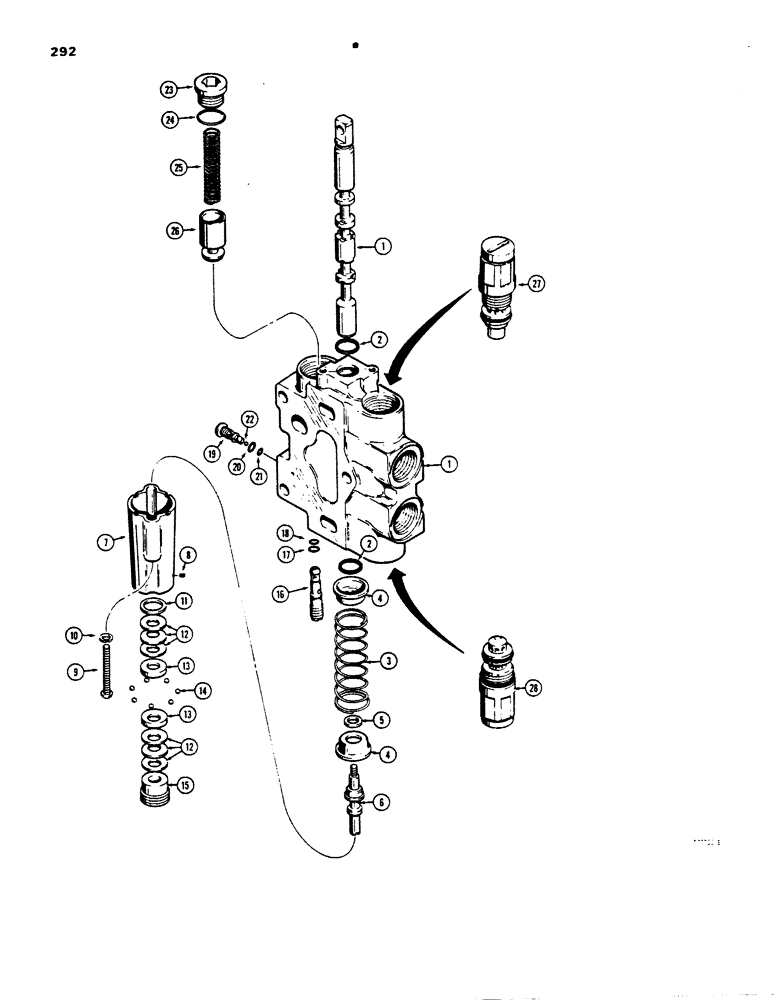 Схема запчастей Case 850B - (292) - D78352 LOADER LIFT SECTION (07) - HYDRAULIC SYSTEM