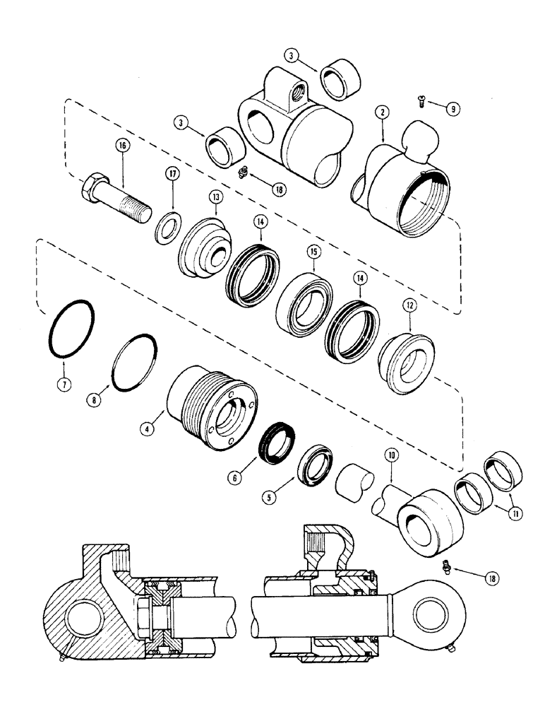 Схема запчастей Case 36 - (87A) - G33834 BUCKET CYLINDER 