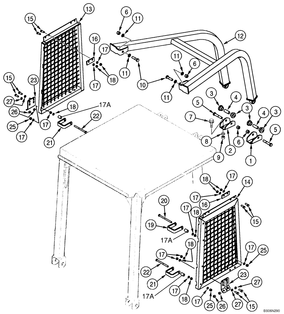 Схема запчастей Case 550H - (9-21) - SCREENS, SIDE - GUARD, BRUSH (09) - CHASSIS/ATTACHMENTS