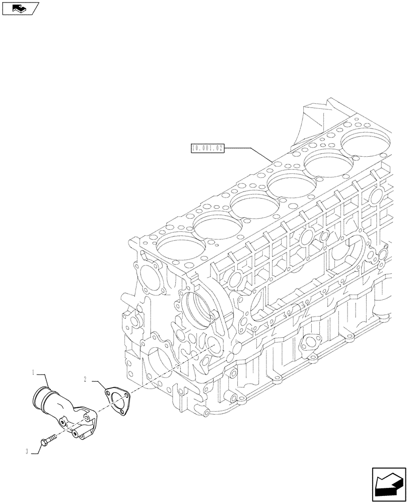 Схема запчастей Case F3AE0684K E910 - (10.402.03) - WATER PUMP PIPES - MY11 8120 (10) - ENGINE