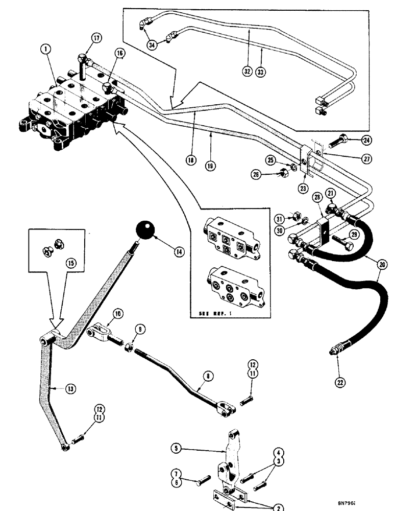 Схема запчастей Case 800 - (214) - SCARIFIER AND RIPPER HYDRAULICS (BULLDOZER ONLY) (07) - HYDRAULIC SYSTEM