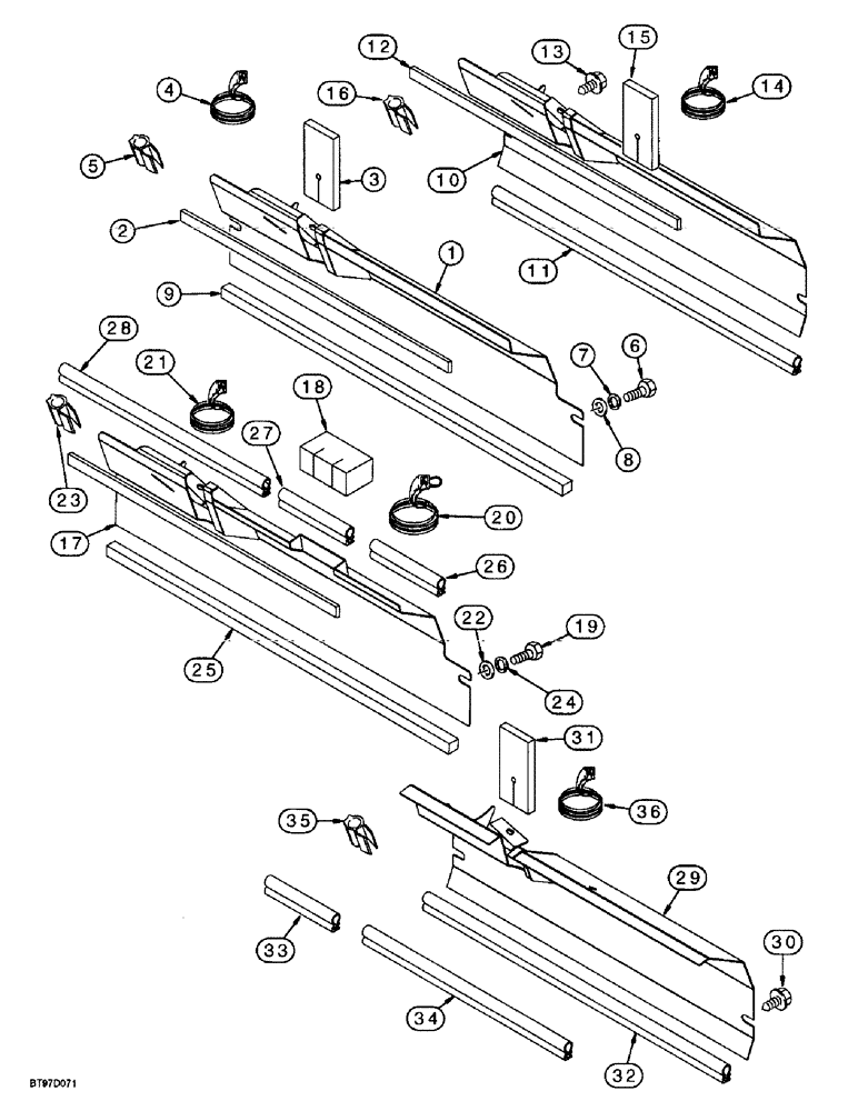 Схема запчастей Case 570LXT - (9-085C) - BAFFLE PLATES AND SEALS, WITH AIR CONDITIONING (09) - CHASSIS/ATTACHMENTS