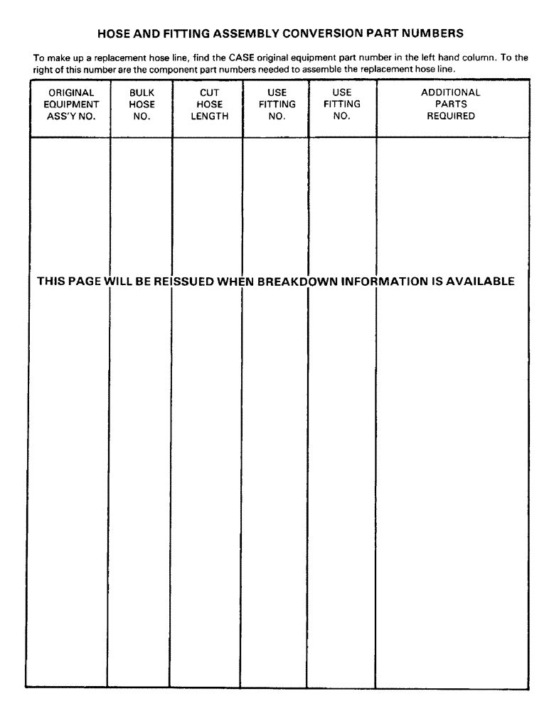 Схема запчастей Case 380CK - (208) - HOSE AND FITTING ASSEMBLY CONVERSION PART NUMBERS (09) - CHASSIS/ATTACHMENTS
