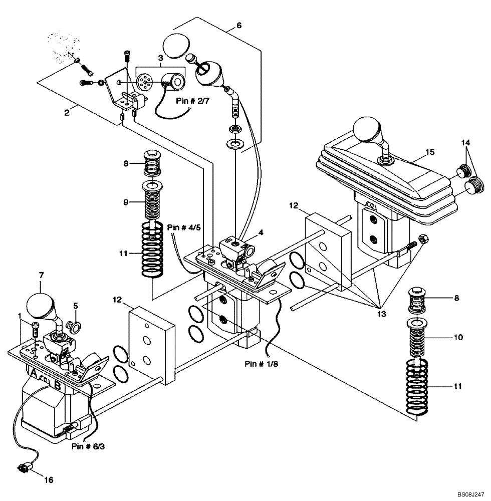 Схема запчастей Case 1221E - (08-16[02]) - HYDRAULICS - REMOTE CONTROL (3) LEVER - 31LH-10130 (87700410) (08) - HYDRAULICS