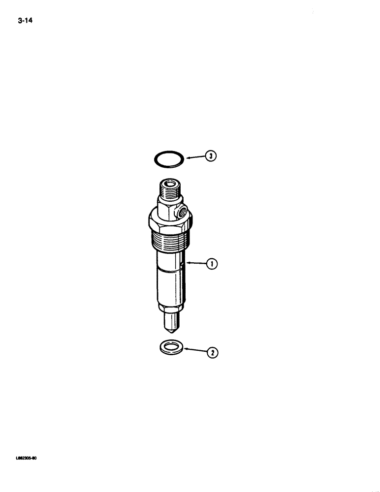 Схема запчастей Case 680L - (3-14) - FUEL INJECTION NOZZLE - 7 MM TIP, 6-590 ENGINE, 6T-590 ENGINE, ENGINE S/N 44566928 AND AFTER (03) - FUEL SYSTEM