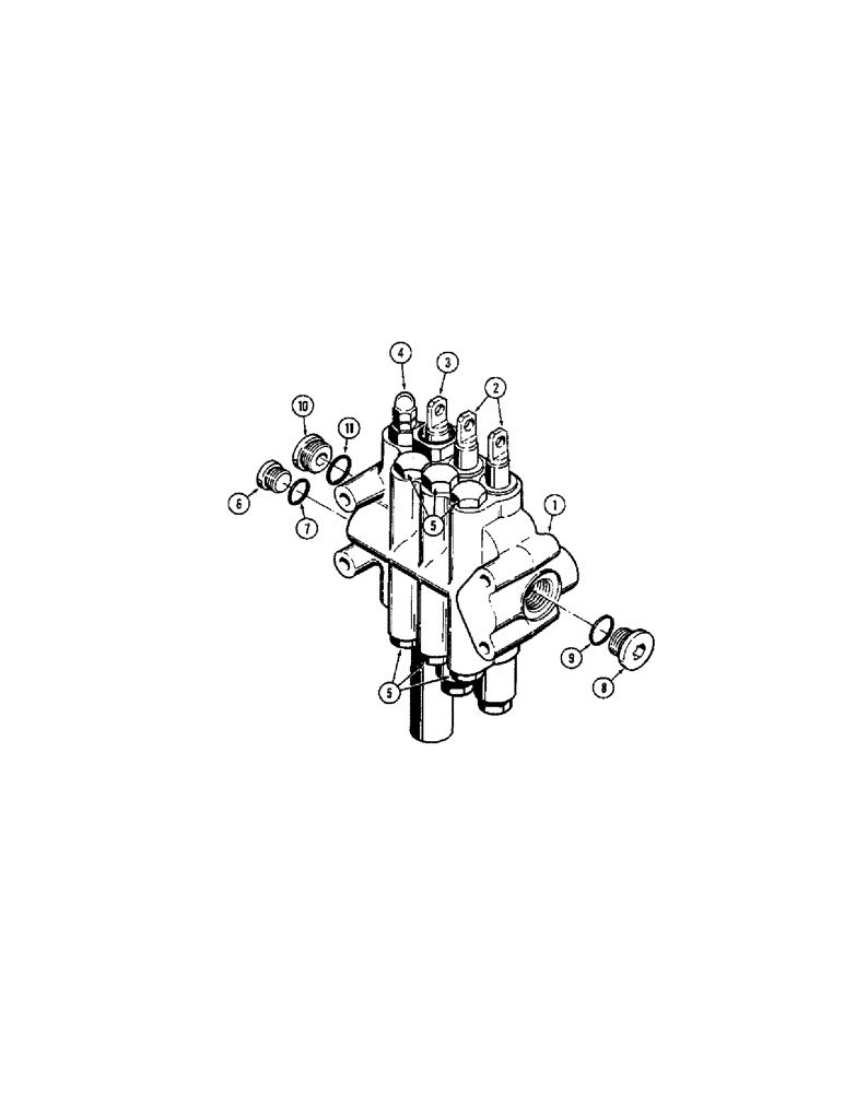 Схема запчастей Case 310G - (266) - D45044 EQUIPMENT CONTROL VALVE (3 SPOOL) (07) - HYDRAULIC SYSTEM