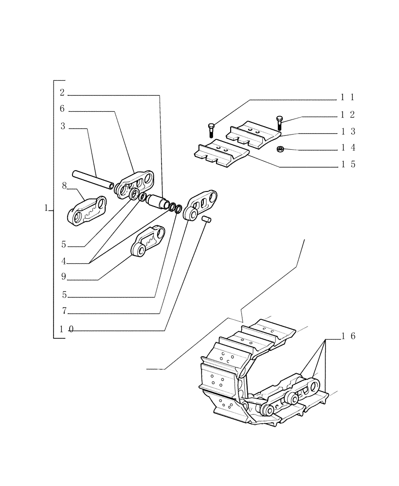 Схема запчастей Case 1850K - (9.349[01B]) - SALT TRACK CHAIN - SHOES (L=560MM) XLT - OPTIONAL CODE 784254021 (19) - OPTIONS