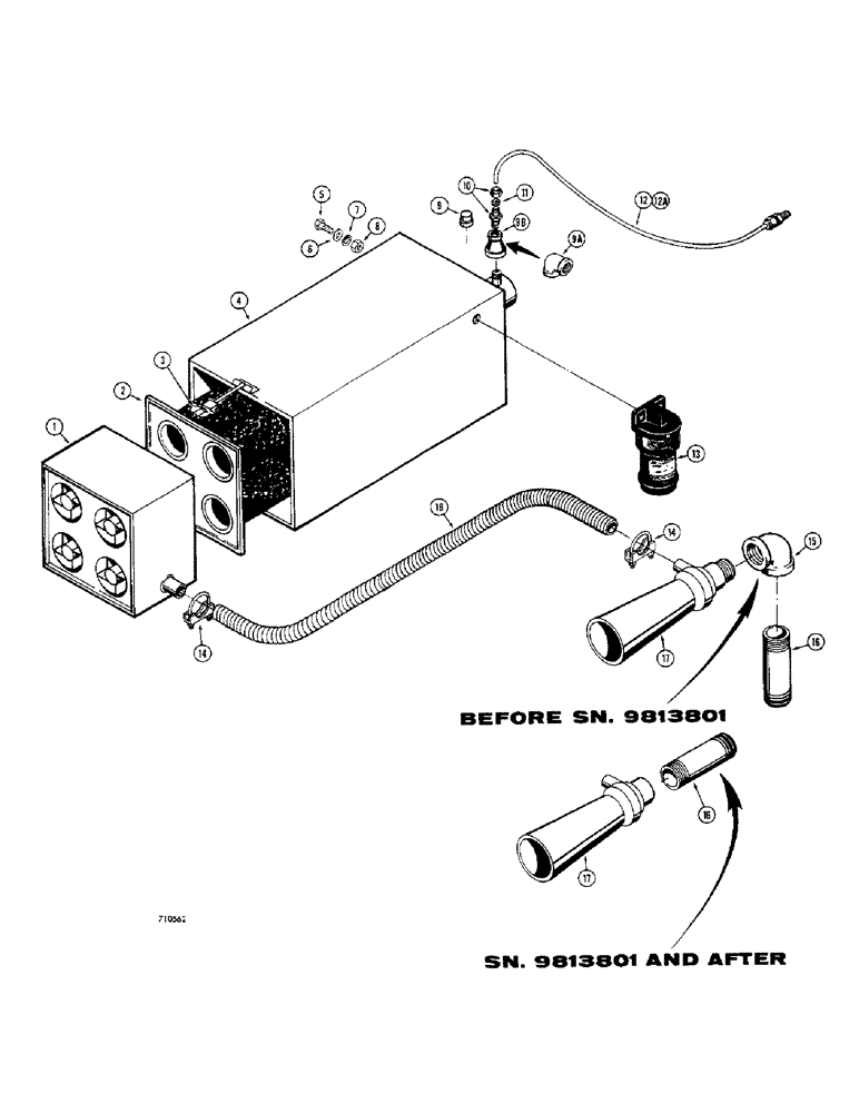 Схема запчастей Case 1500-SERIES - (016) - AIR CLEANER - OPTIONAL TYPE, MODELS 1530 AND 1537 (10) - ENGINE