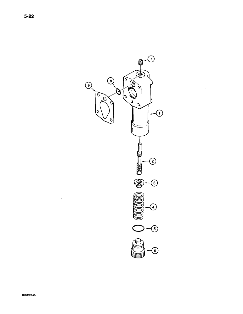 Схема запчастей Case 1085C - (5-22) - PUMP COMPENSATOR KIT (05) - STEERING