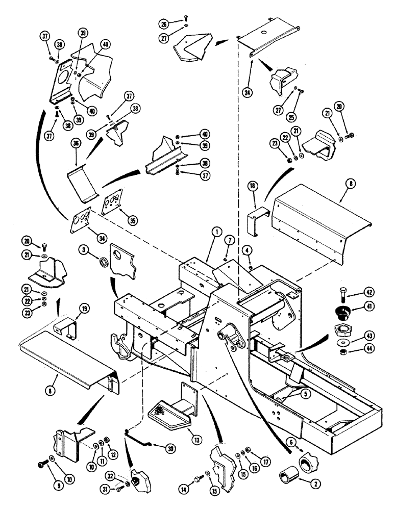 Схема запчастей Case 680CK - (108) - CHASSIS AND ATTACHING PARTS 