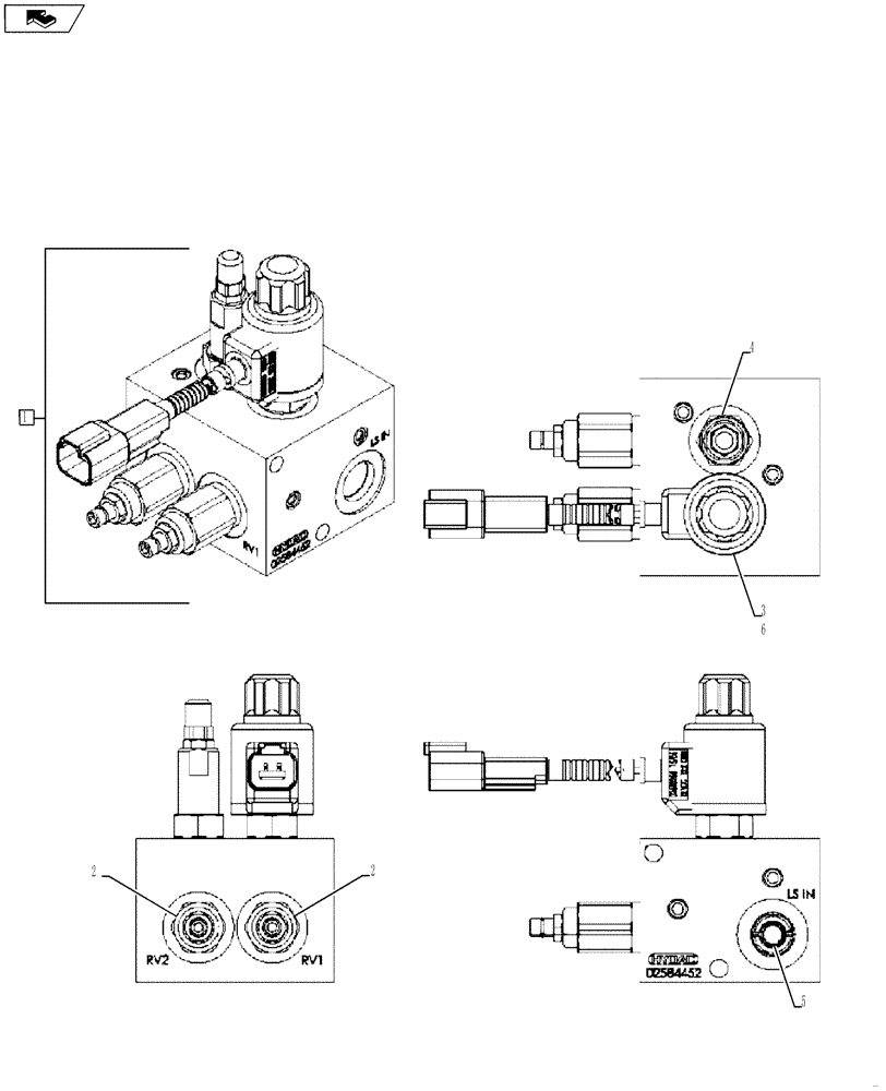 Схема запчастей Case 580SN WT - (35.726.27[02]) - VALVE - HEAVY LIFT (PILOT CONTROL) (580SN, 580SN WT, 590SN) (35) - HYDRAULIC SYSTEMS