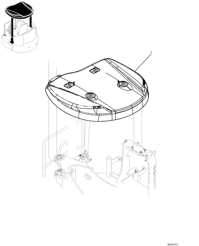 Схема запчастей Case CX50B - (01-060) - CANOPY INSTALLATION (PW06C00022F1) (05) - SUPERSTRUCTURE