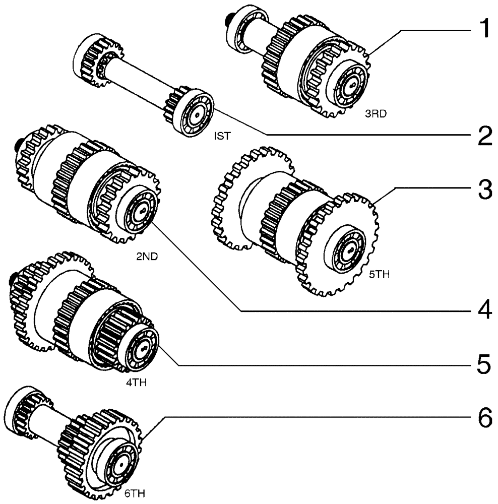 Схема запчастей Case 885B - (06-03[03]) - TRANSMISSION, SPEED SHAFTS (06) - POWER TRAIN