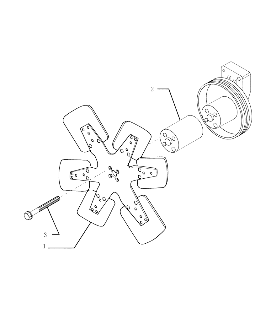 Схема запчастей Case 1850K LT - (0.505[03]) - ENGINE - FAN (01) - ENGINE