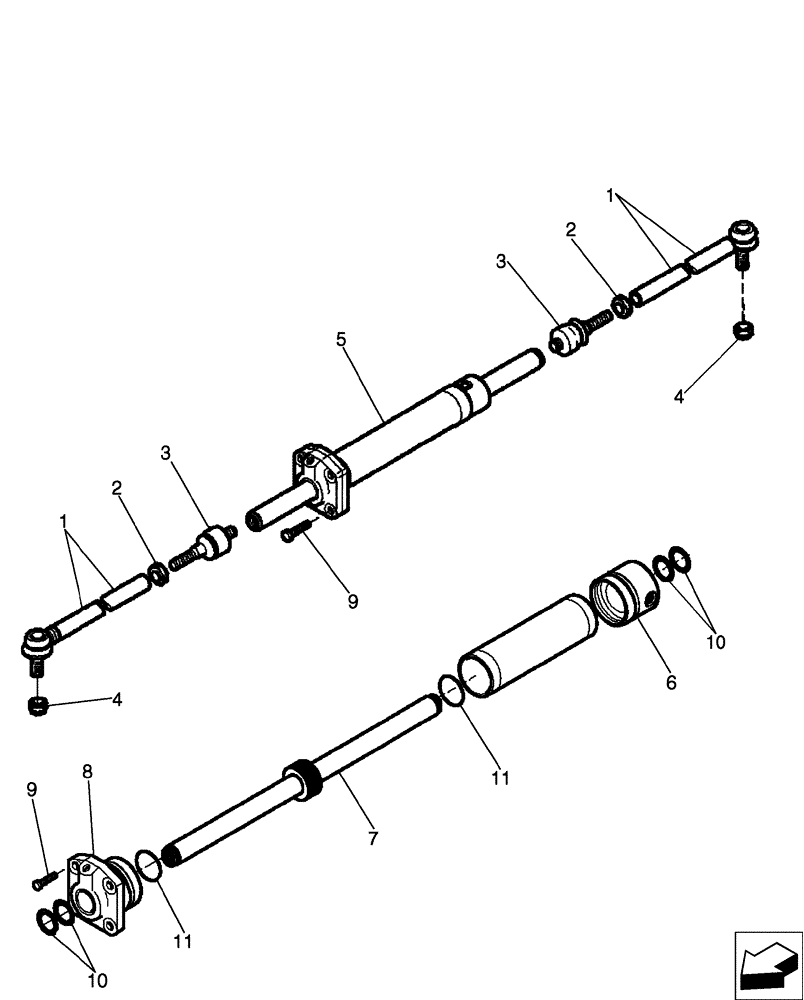 Схема запчастей Case 580SM - (41.216.06) - AXLE, FRONT DRIVE - CYLINDER, STEERING (41) - STEERING