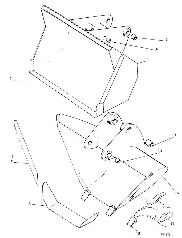 Схема запчастей Case 580F - (266) - AXIAL AND SIDE SHIFT BACKHOE, BUCKETS (84) - BOOMS, DIPPERS & BUCKETS