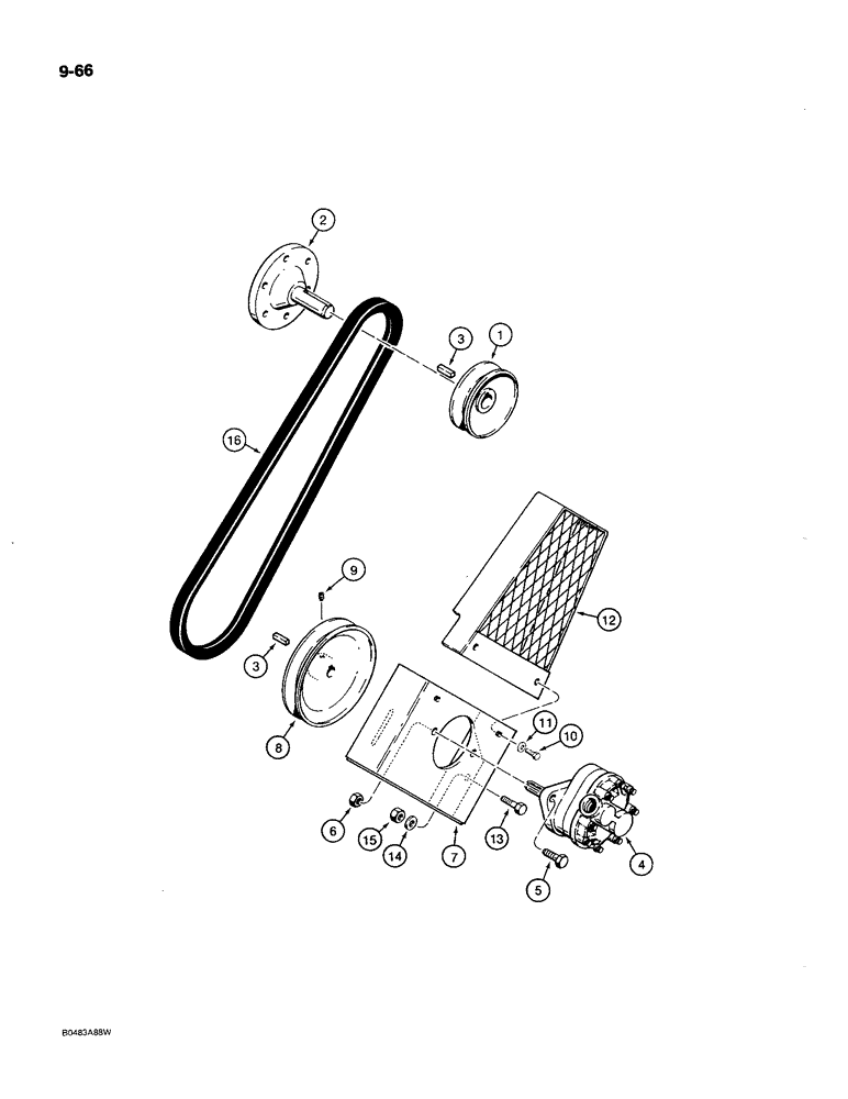 Схема запчастей Case MAXI-SNEAKER C - (9-66) - HYDRA-BORER GEAR PUMP MOUNTING (09) - CHASSIS/ATTACHMENTS