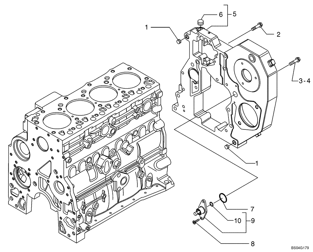 Схема запчастей Case 521D - (02-30) - GEAR COVER - REAR HOUSING (02) - ENGINE