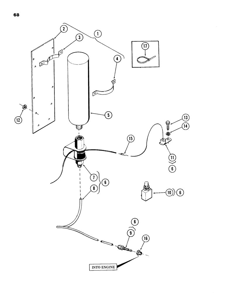 Схема запчастей Case 980B - (068) - COLD WEATHER STARTING KIT (06) - ELECTRICAL SYSTEMS