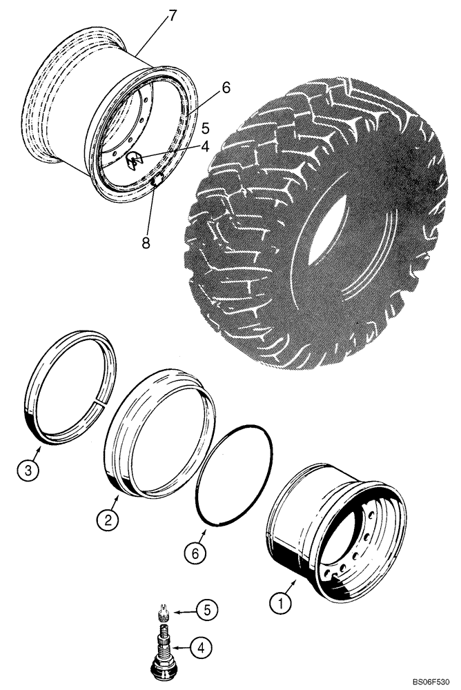 Схема запчастей Case 721D - (06-37) - WHEELS (06) - POWER TRAIN