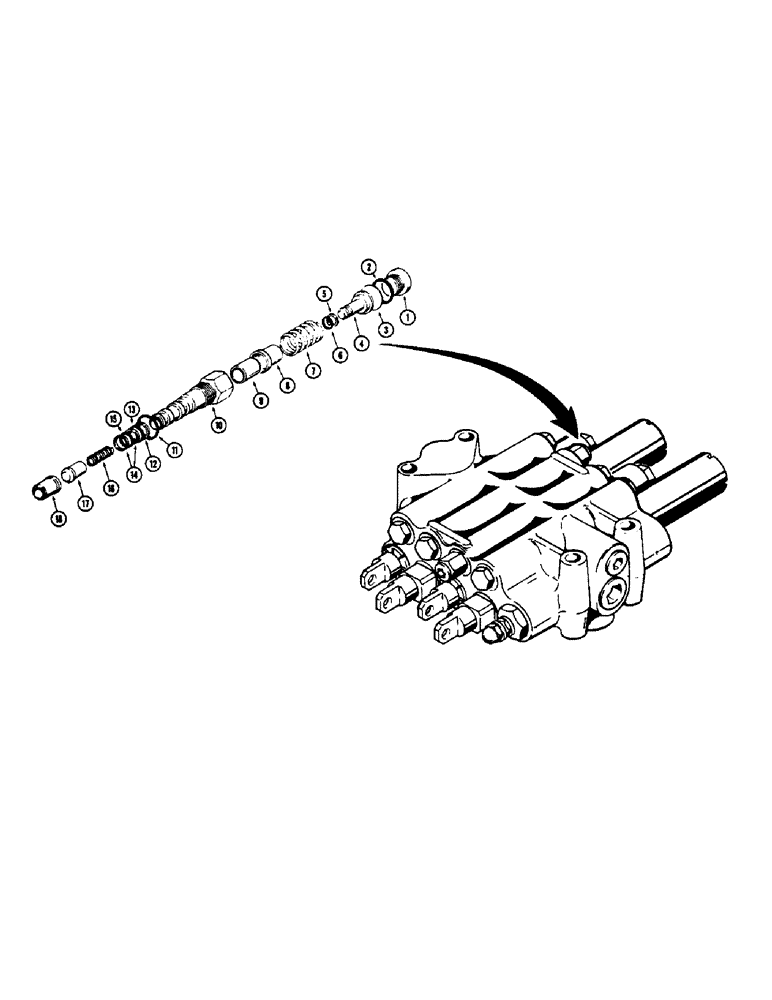 Схема запчастей Case 475 - (164) - SECONDARY RELIEF VALVE, 2500 P.S.I. AND ABOVE (35) - HYDRAULIC SYSTEMS