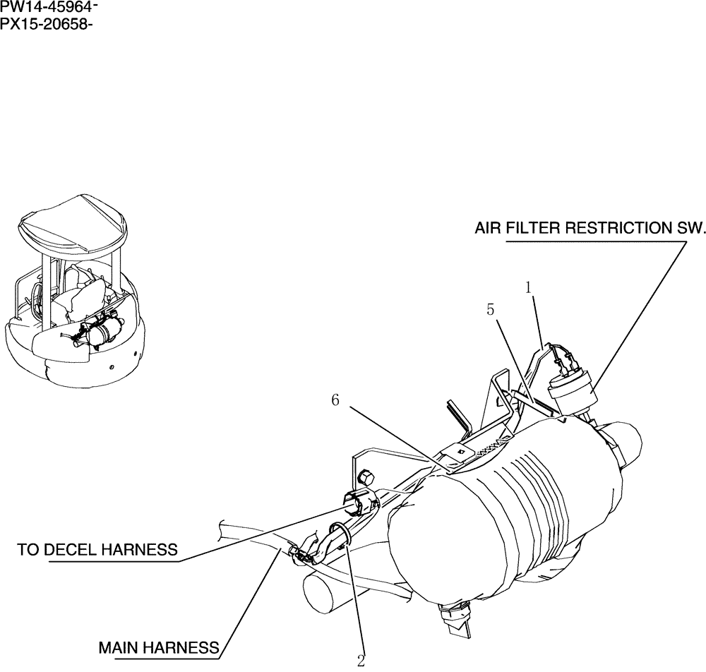 Схема запчастей Case CX36B - (316-17[1]) - HARNESS ASSEMBLY (CLEANER AIR) (06) - ELECTRICAL