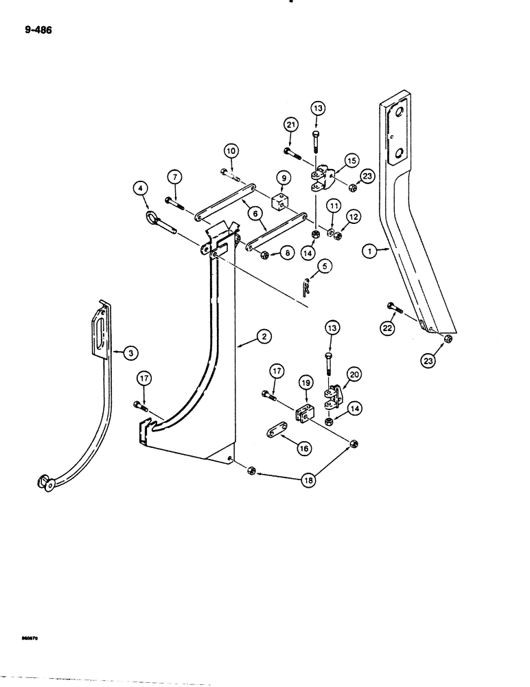 Схема запчастей Case DH4B - (9-486) - BENT PLOW BLADES AND SWIVEL CHUTES, 1" WIDE X 18" X 3/4" CLEARANCE (09) - CHASSIS/ATTACHMENTS