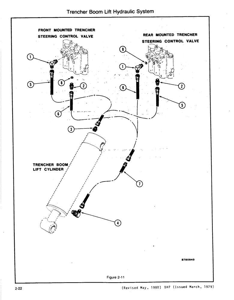 Схема запчастей Case DH7 - (2-22) - TRENCHER BOOM LIFT HYDRAULIC SYSTEM (35) - HYDRAULIC SYSTEMS