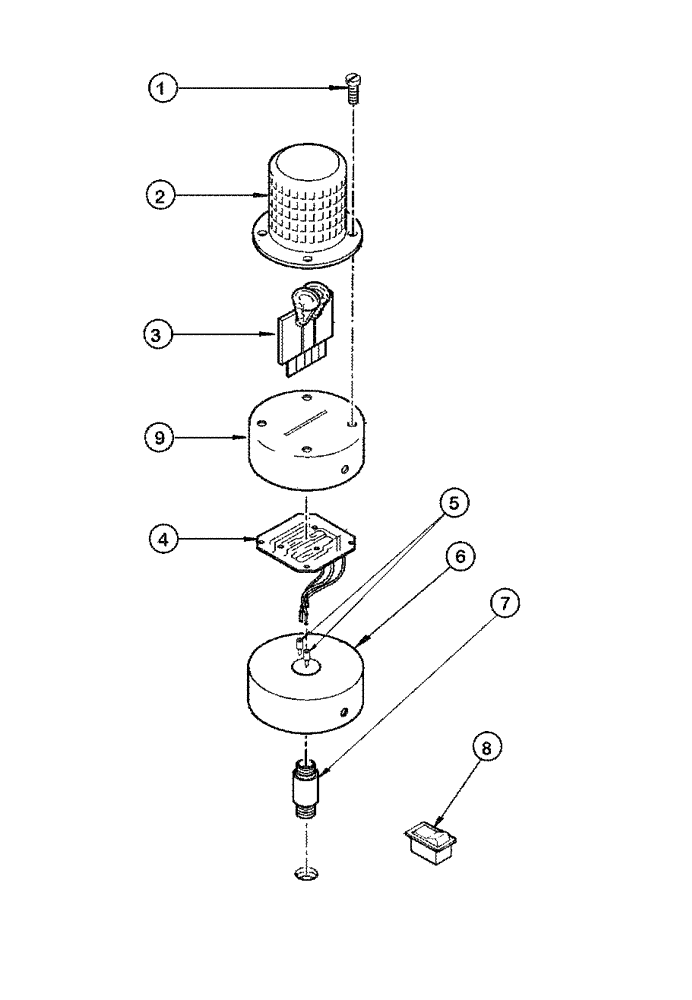 Схема запчастей Case 865 DHP - (4-050) - ROTATING BEACON COMPONENTS (04) - ELECTRICAL SYSTEMS