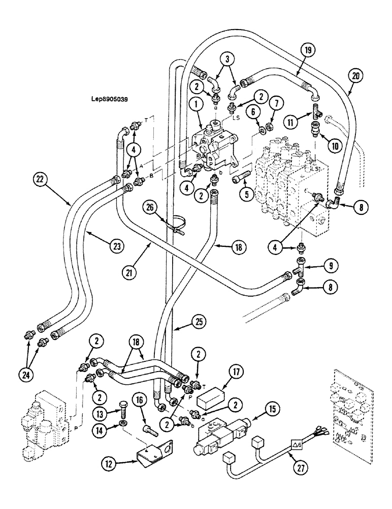 Схема запчастей Case 688C - (8F-06) - ELECTRIC CONTROL OPTION (07) - HYDRAULIC SYSTEM