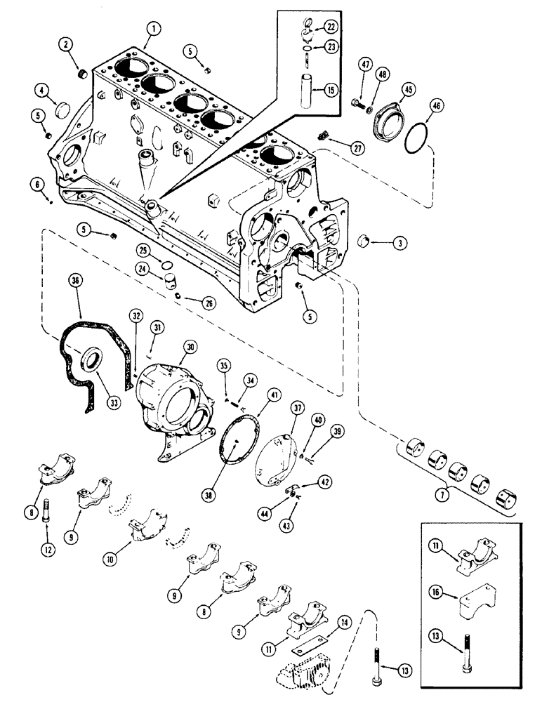 Схема запчастей Case W8C - (036) - CYLINDER BLOCK ASSEMBLY, (377) SPARK IGNITION ENGINE (02) - ENGINE