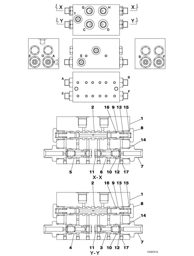 Схема запчастей Case CX460 - (08-90) - VALVE ASSY - PILOT CONTROL LINES (08) - HYDRAULICS