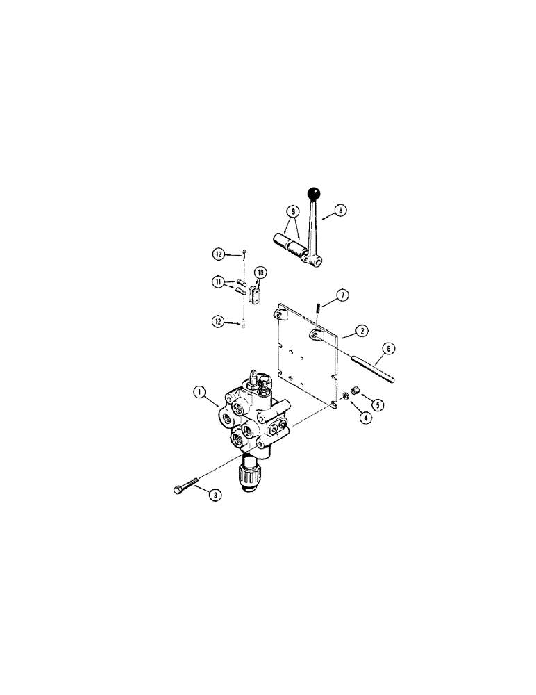 Схема запчастей Case 350 - (328) - EQUIPMENT CONTROL VALVES AND LEVERS, ONE LEVER - ONE SPOOL (07) - HYDRAULIC SYSTEM